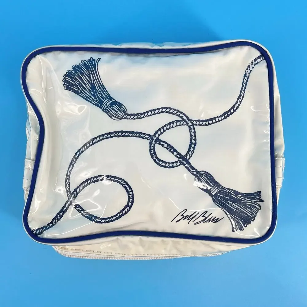 Bill Blass Cosmetic Bag Nautical Tassel Design